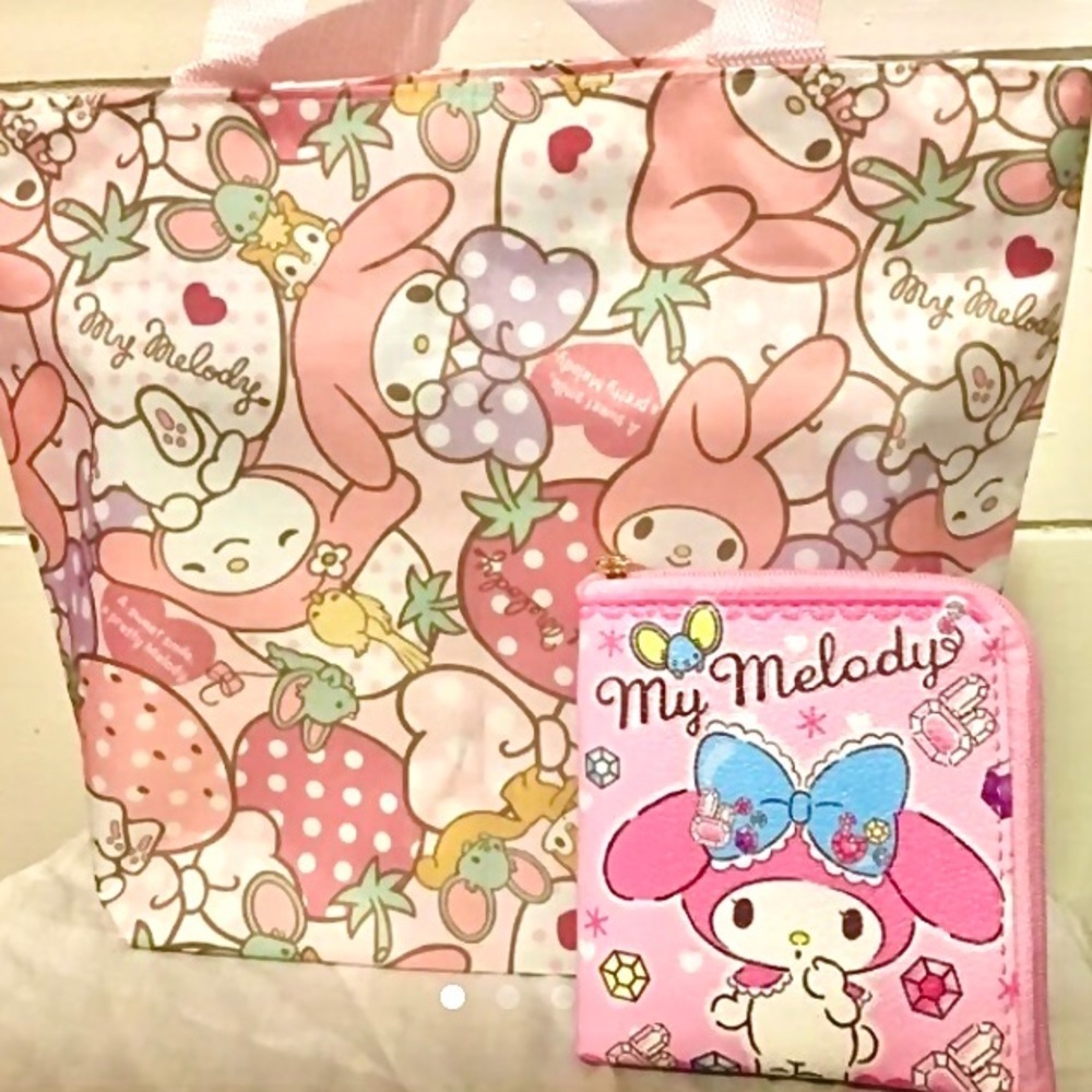New-My Melody Nylon Bag & Coin Purse